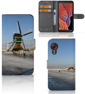 B2Ctelecom Smartphone Hoesje Samsung Galaxy Xcover 5 Boekhoesje Tekst Schaatsers