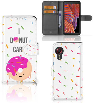 B2Ctelecom Smartphone Hoesje Samsung Galaxy Xcover 5 Bookcase met Quotes Donut Cadeautjes voor Meisjes