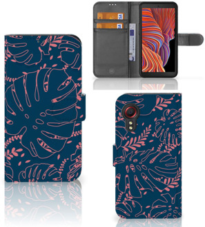 B2Ctelecom Smartphone Hoesje Samsung Galaxy Xcover 5 Bookcase Palm Leaves