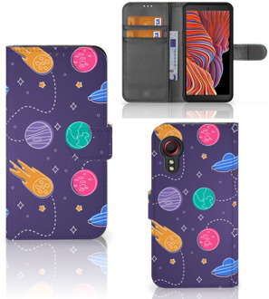 B2Ctelecom Smartphone Hoesje Samsung Galaxy Xcover 5 Flip Case Portemonnee Space