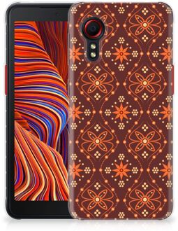 B2Ctelecom Smartphone hoesje Samsung Galaxy Xcover 5 Leuk Case Batik Brown