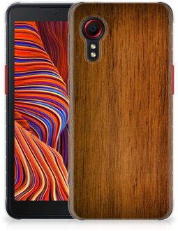 B2Ctelecom Smartphone hoesje Samsung Galaxy Xcover 5 Leuk Case Super als Vaderdag Cadeaus Donker Hout