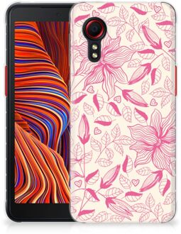 B2Ctelecom Smartphone hoesje Samsung Galaxy Xcover 5 Silicone Case Roze Bloemen