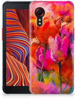 B2Ctelecom Smartphone hoesje Samsung Galaxy Xcover 5 Silicone Case Tulips