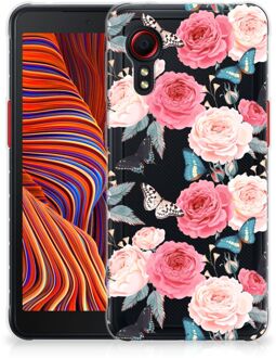 B2Ctelecom Smartphone hoesje Samsung Galaxy Xcover 5 Telefoontas Butterfly Roses