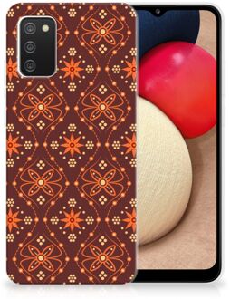 B2Ctelecom Smartphone hoesje Samsung M02s | Samsung Galaxy A02s Leuk Case Batik Brown