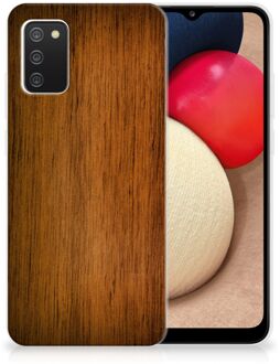 B2Ctelecom Smartphone hoesje Samsung M02s | Samsung Galaxy A02s Leuk Case Super als Vaderdag Cadeaus Donker Hout