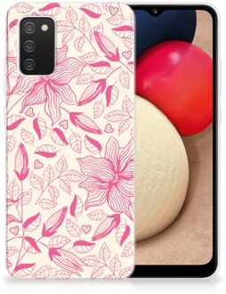 B2Ctelecom Smartphone hoesje Samsung M02s | Samsung Galaxy A02s Silicone Case Roze Bloemen