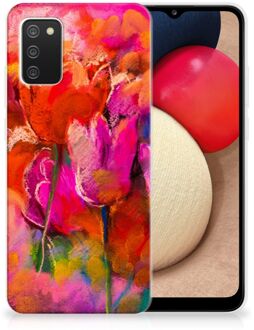 B2Ctelecom Smartphone hoesje Samsung M02s | Samsung Galaxy A02s Silicone Case Tulips