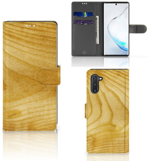 B2Ctelecom Smartphone Hoesje Samsung Note 10 Book Style Case Licht Hout