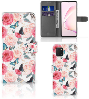 B2Ctelecom Smartphone Hoesje Samsung Note 10 Lite Flipcase Cadeautjes voor Moederdag Butterfly Roses