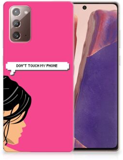 B2Ctelecom Smartphone hoesje Samsung Note 20 Back Case Siliconen Hoesje Woman Don't Touch My Phone