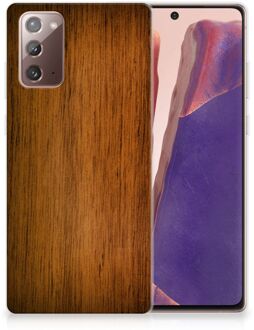 B2Ctelecom Smartphone hoesje Samsung Note 20 Leuk Case Super als Vaderdag Cadeaus Donker Hout