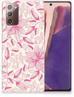 B2Ctelecom Smartphone hoesje Samsung Note 20 Silicone Case Roze Bloemen