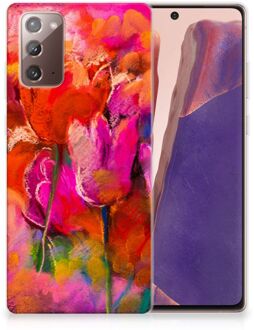 B2Ctelecom Smartphone hoesje Samsung Note 20 Silicone Case Tulips