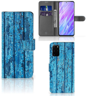 B2Ctelecom Smartphone Hoesje Samsung S20 Plus Book Style Case Blauw Wood