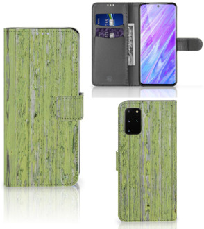 B2Ctelecom Smartphone Hoesje Samsung S20 Plus Book Style Case Green Wood