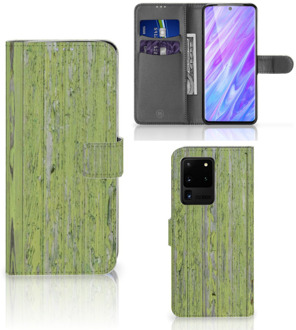 B2Ctelecom Smartphone Hoesje Samsung S20 Ultra Book Style Case Green Wood