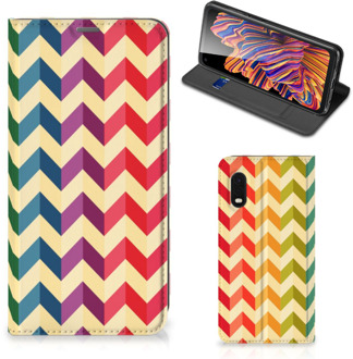 B2Ctelecom Smartphone Hoesje Samsung Xcover Pro Leuk Telefoonhoesje Zigzag Color