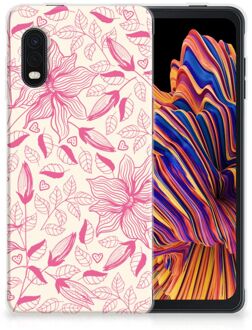 B2Ctelecom Smartphone hoesje Samsung Xcover Pro Silicone Case Roze Bloemen