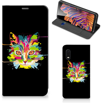 B2Ctelecom Smartphone Hoesje Samsung Xcover Pro Wallet Case Leuke Verjaardagscadeaus Cat Color