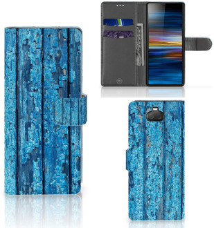 B2Ctelecom Smartphone Hoesje Sony 10 Book Style Case Blauw Wood