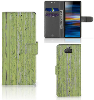 B2Ctelecom Smartphone Hoesje Sony 10 Book Style Case Green Wood