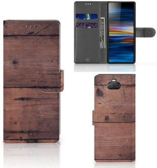 B2Ctelecom Smartphone Hoesje Sony 10 Book Style Case Old Wood