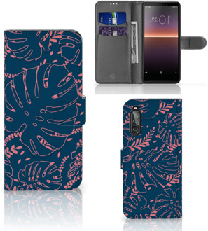 B2Ctelecom Smartphone Hoesje Sony Xperia 10 II Bookcase Palm Leaves