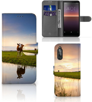 B2Ctelecom Smartphone Hoesje Sony Xperia 10 II Flip Case Koe