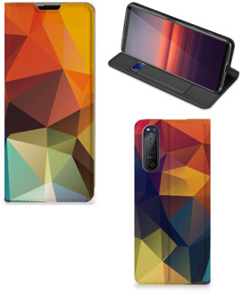 B2Ctelecom Smartphone Hoesje Sony Xperia 5 II Leuk Book Case Polygon Color