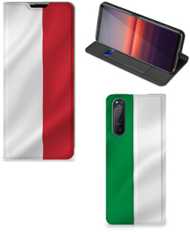 B2Ctelecom Smartphone Hoesje Sony Xperia 5 II Leuk Bookcase Italiaanse Vlag