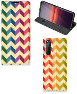 B2Ctelecom Smartphone Hoesje Sony Xperia 5 II Leuk Telefoonhoesje Zigzag Color