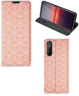 B2Ctelecom Smartphone Hoesje Sony Xperia 5 II Mobiel Hoesje Pattern Orange