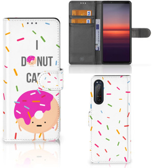 B2Ctelecom Smartphone Hoesje Sony Xperia 5II Bookcase met Quotes Donut Cadeautjes voor Meisjes