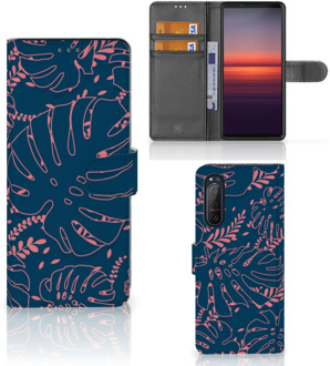 B2Ctelecom Smartphone Hoesje Sony Xperia 5II Bookcase Palm Leaves