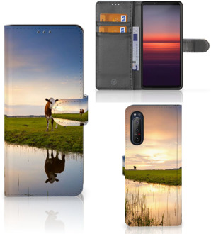 B2Ctelecom Smartphone Hoesje Sony Xperia 5II Flip Case Koe