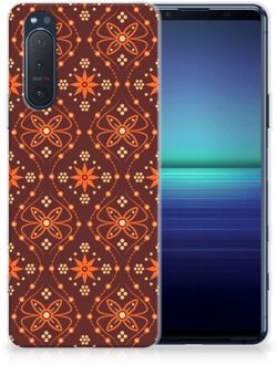 B2Ctelecom Smartphone hoesje Sony Xperia 5II Leuk Case Batik Brown