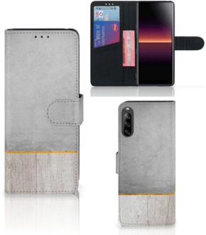 B2Ctelecom Smartphone Hoesje Sony Xperia L4 Magnet Case Cadeau voor Vader Wood Concrete