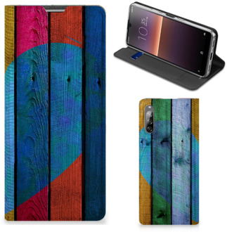 B2Ctelecom Smartphone Hoesje Sony Xperia L4 Mobiel Bookcase Wood Heart