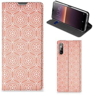 B2Ctelecom Smartphone Hoesje Sony Xperia L4 Mobiel Hoesje Pattern Orange