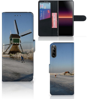 B2Ctelecom Smartphone Hoesje Sony Xperia L4 Telefoonhoesje Tekst Schaatsers