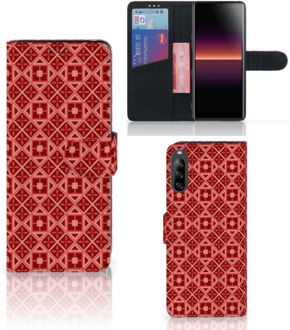 B2Ctelecom Smartphone Hoesje Sony Xperia L4 Wallet Case Batik Red