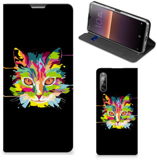 B2Ctelecom Smartphone Hoesje Sony Xperia L4 Wallet Case Leuke Verjaardagscadeaus Cat Color