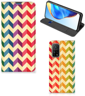 B2Ctelecom Smartphone Hoesje Xiaomi Mi 10T | 10T Pro Leuk Telefoonhoesje Zigzag Color