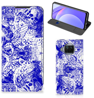 B2Ctelecom Smartphone Hoesje Xiaomi Mi 10T Lite Book Style Case Angel Skull Blue