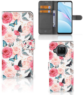 B2Ctelecom Smartphone Hoesje Xiaomi Mi 10T Lite Flipcase Cadeautjes voor Moederdag Butterfly Roses