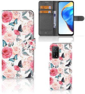 B2Ctelecom Smartphone Hoesje Xiaomi Mi 10T Pro | Mi 10T Flipcase Cadeautjes voor Moederdag Butterfly Roses