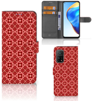 B2Ctelecom Smartphone Hoesje Xiaomi Mi 10T Pro | Mi 10T Wallet Book Case Batik Red