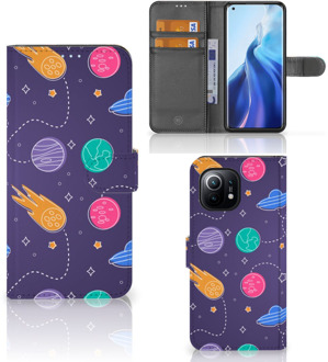 B2Ctelecom Smartphone Hoesje Xiaomi Mi 11 Flip Case Portemonnee Space